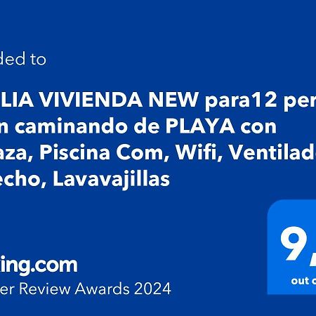 Amplia Vivienda New Para12 Pers A 4 Min Caminando De Playa Con Terraza, Piscina Com, Wifi, Ventiladores De Techo, Lavavajillas Рокетас-де-Мар Экстерьер фото