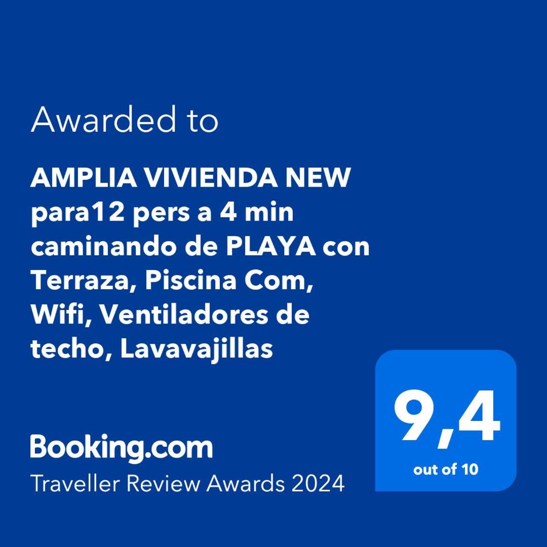 Amplia Vivienda New Para12 Pers A 4 Min Caminando De Playa Con Terraza, Piscina Com, Wifi, Ventiladores De Techo, Lavavajillas Рокетас-де-Мар Экстерьер фото